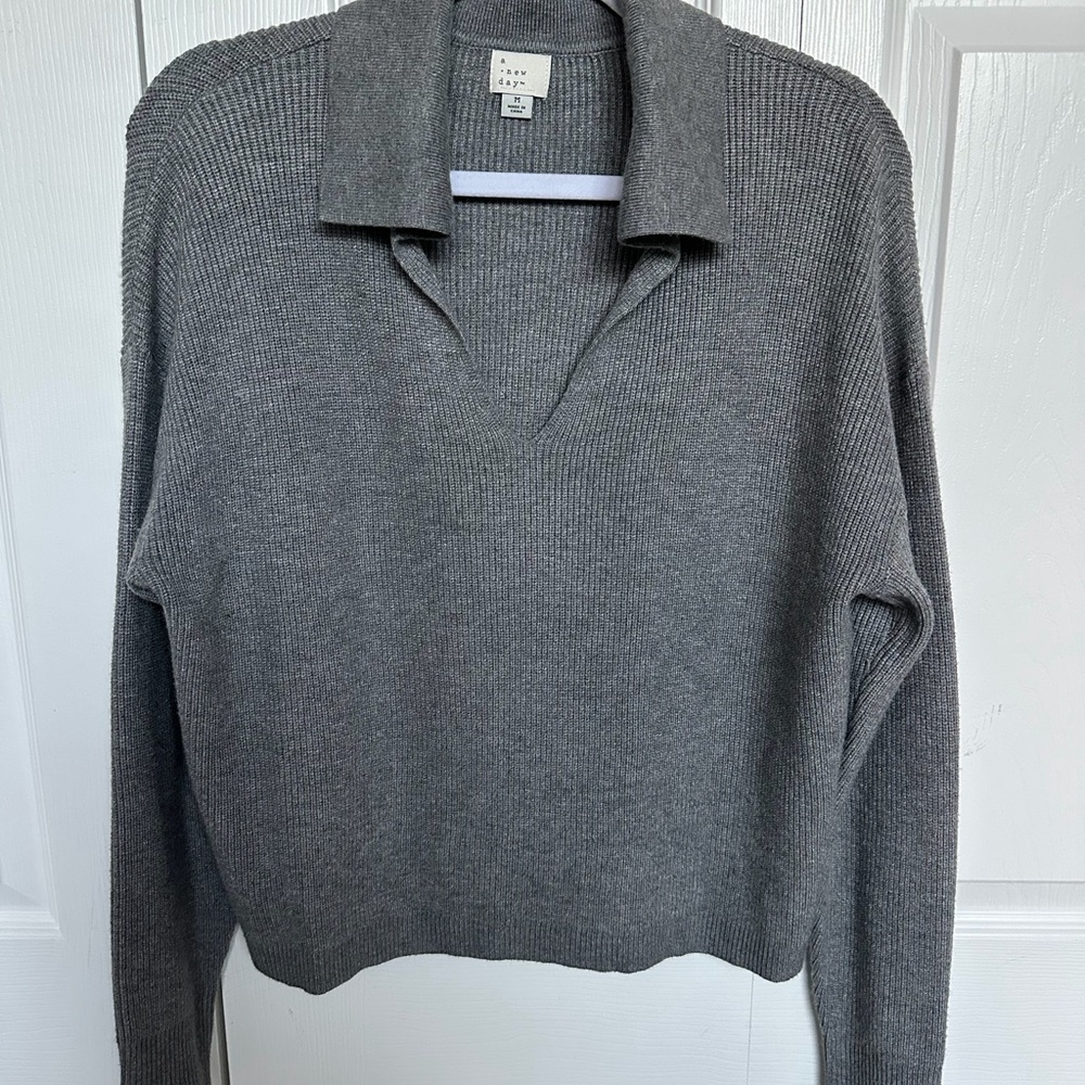 a new day Gray V-Neck Sweater